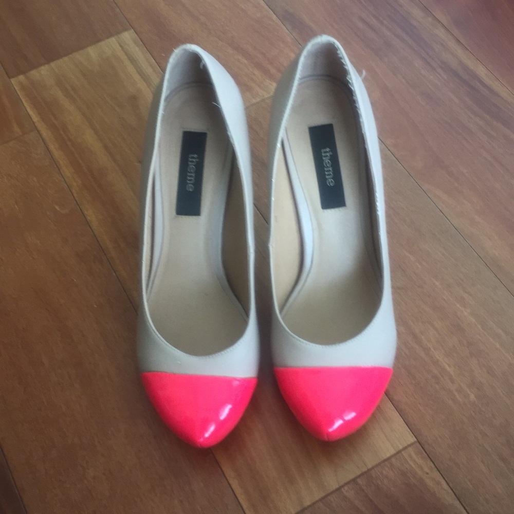 Neon pink tipped heels